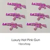 Dekoracje gwóźdź 10pcs luksus urok Pink alumn Bunny DIY Glitter 3D Jewelry Crafts Akcesoria 230606