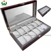 Factory 12 Grids Rectangle 33 20 8 5cm High Grade Quality Watch Storage Boxes&Cases Windows watch show box Watch s Displa278g