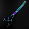 Verktyg Professional 7 tum Japan Steel Pet Dog Grooming Curved Hair Scissors tunnare Barber Haircutting Shears Frisörsax