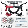 Bike Brakes ZOOM HB-876E 4-piston Disc Hydraulic Brake Electric Scooter Folding Mountain Bike Bicycle Power Off Black Red 160 Split Tube 230606