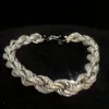 New Fashion Chain Bracciali Test superato 7mm 8mm S925 Sterling Silver Moissanite Diamond Rope Bracciale per uomo Donna Bel regalo