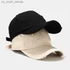 2021年に洗い流された野球帽子の男性と女性スタイル韓国のカジュアルレトロサンシェードハット摩耗した穴キャップl230523