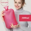 히터 3000ml 대용량 온수 백 워터 링 PVC 물병 위 허리 손잡이 겨울 재사용 가능한 열 팩 New