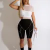 Tute da donna WUHE Summer Sheer Mesh 3 pezzi Set Women Sexy Tube Crop Top Biker Shorts Skinny Club Party Abiti Sport Fitness