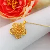 Colares com Pingente Feminino Corrente Com Design de Flores Moda Jóias Filigrana Ouro 18k Cor Festa de Casamento Acessórios Clássicos