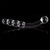 Pyrex Glass Dildo 195x33mm Fałszywe kryształowe kryształowe koraliki analowe tyłek wtyczka prostaty mas masażer galus masturbacja zabawki L230518