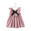 Robes de fille Été Fille Robe Fantaisie Princesse Pour Les Filles Mariage Bouton À Volants Vêtements Pour Enfants Bébé Enfants Vêtements