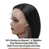 Kvinna Kort rak Bob spetsspår för svarta kvinnor med babyhårvärmebeständig fiber Syntetisk peruk 13x4x1 Middle T DEL SOACE WIGS 230524