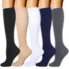 Chaussettes de sport mi-mollet couleur unie Compression corde à sauter bas pression veau en gros