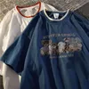 T-shirt ins harajuku ayı nakış Amerikan retro tarzı tişörtler kadınları Sinzik Tshirts 2021 Yeni Japon tarzı gençler kızlar sevimli üstler