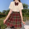 Rokken Jmprs Vrouwen Plooirok Zomer Hoge Taille Preppy Meisjes Dans Plaid Mini Leuke Een Lijn Harajuku Sexy Japan rode Faldas 2023