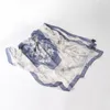 Foulards 110 180 cm mode bleu fleur imprimer femmes longue coton Viscose écharpe grande taille femme lumière foulard plage couvrir 2023