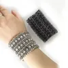 Kette Klassische Mode Luxus Armbänder für Frauen Breite Retro Punk Kristall Einziehbare Gewebte Perlen Armband 230606