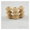 Wood 50Pieces 22 X1M Natural Color Round Space Wooden Beads Jewelry Accessories For Diy Childrens Abacus Loose Drop Delivery Dhxbb