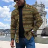 Men's Jackets Autumn And Winter Men's Fashion Jacket Printed Cardigan Button Party Casual Daily Hip-hop Fun Wear