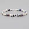 Strand GO2BOHO Crystal Beaded Bracelet Bransoletka z literami miłosnymi dla kobiet - Pulserowie mody Pulseras Fall Winter Jewelry