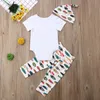 T-shirts Citgeett Zomer geboren Baby Jongen Katoen Korte Mouwen Outfits Brief Romper TopsLong PantsHat Kleding Set 230606