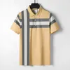 المصمم BBY Classic Men Burbrerys Polo Burb Shirt Summer Men Shirts Luxury Polo Shirt Business Tee England Style SHI288B