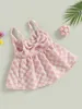 Kız Elbiseler Kız Bebek Prenses Elbise Kolsuz Çiçek Dantel Bowknot Pageant Tutu Elbise resmi dans Doğum Günü Düğün Partisi