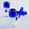 Produzione pipe in vetro Narghilè soffiato a mano Set per fumare pipa in vetro blu