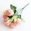 Decorative Flowers Simulation Hydrangea Fake Durable Elegant Long Lasting Effect Bouquets For DIY Fall Wedding Centerpieces