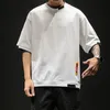 Herr t-shirts Summer Men's T-shirt mode lapptäcke kort ärm t-skjorta herrar bomull överdimensionerad casual o nack streetwear hip hop top tees 230606