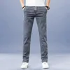 Mens Jeans Spring and Summer Highend Brand Loose Zipper Thin Denim Trousers Autumn Plus Size 40 Straight Pants 230606