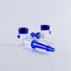 Produzione pipe in vetro Narghilè soffiato a mano Set per fumare pipa in vetro blu