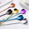 Creative Stainless Steel Heart Shape Spoon Tea Coffee Stirring Spoons Wedding Gift Home Kitchen Tools Flatware