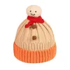 Bérets isolé capuche enfants tricoté chapeau automne et hiver mode dessin animé bonhomme de neige mignon confortable chaud avec oreille
