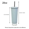 830ml/28oz Durable Stainless Steel Tumbler Ceramic Liner Double Walled Hot Cold Insulated Thermos Tumblers Coffee Water Car Travel Mug Flask With Straw W0032