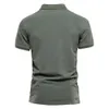 Mens Polos Aiopeon 100% bomullsfast färg Polo -skjortor Casual Short Sleeve Turndown Fashion Streetwear For Men 230607