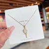 Naszyjniki wiszące CZ Stone Lollipop Klucz Naszyjka Panie Choker Jewelry Titanium Clavicle Trendy Micro Pave Bijoux Femmes Dubai