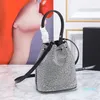 Evening Bags Summer Shiny Crystal Bucket Bag Exquisite Cute Ladies Coin Purse Fashion Shoulder Crossbody Send Two Straps