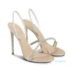 Kadın Sandalet Düğün Topuk Ayakkabı Süslenmiş Sandal Slingback Topuklu Stilettos Topuklu Mücevher Kayışı Açık Şerit Alt 35-43