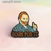 Alfinetes Broches Pintura artística Van Gogh broche Inglês haste crachá de metal alfinete de colarinho de camisa T230607