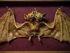 Dekorativa objekt figurer gotiska heminredning förbannade artiklar två headed bat skuggbox display prov staty bildramar målning udda 230607