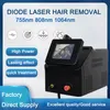 2024 Nowy domowy instrument urody Portable Diode Laser 3 długość fali 755NM 808nm 1064NM Maszyna do usuwania włosów