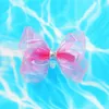Hair Accessories 4" Waterproof Jelly Bows Hair Bows for Girls with Clips Glitter Knot Pool Swim Bows Solid Hairpins Fashion Kids Headwear 230606