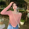 Active Shirts Short Yoga Top Female Square Collar Irregular Drawstring Long-sleeved Shirt Sexy High Waist Sports Workout Wear For Women