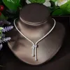 Ketting Oorbellen Set HIBRIDE Helder Wit Vergulde Zirconia En Elegante Voor Vrouwen Party Geschenken N-1136