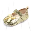 First Walkers Sequins Baby Girls Shoes Leather Toddler Born Walker Bow-knot Soft Sole Hook Loop Bling Princess Shoe