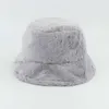 Wide Brim Hats Faux Fur Bucket Hat For Women Men Outdoor Vacation Lady Black Sun Thickened Soft Fishing Cap R230607