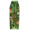 Roupa de banho LANSWE sexy cintura alta verde floral 2023 roupa de banho feminina maiô cover up conjunto estampado bodysuit verão 230605