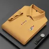 Męskie polo Summer Men Polo Shirt Modna marka Business Casual Lapel Button luksus haftowa krótkie rękawie Tshirt męski odzież 230607