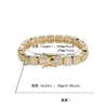 Chain 18K Gold White Plated Bling Square Cz Cubic Zirconia Hip Hop Bracelet Princess Cut Diamond Rapper Wristband Chains Drop Delive Dheai