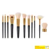 11Pcsset Makeup Brush Kits Eyelash Eyeshadow Concealer Foundation Powder Blush Brush Cosmetics Blending Makeup Brushes Tool