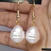 Dangle Chandelier New Fashion Big Pearl Hook Earring For Ladies Real Gold Plated Antiallergy Womens Wedding Engagement Earrin Dhh1A