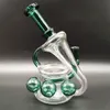 Pipe à eau en verre de 8 pouces Bong Heady Bong Incycler Blue Instrument Style Heady Pipe Fumer Dabber Rig Recycler 14,4 mm Joint femelle avec bol régulier Perc