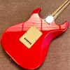 Custom Shop Red Aging relic ST Guitare électrique Touche en érable Guitare de haute qualité livraison gratuite